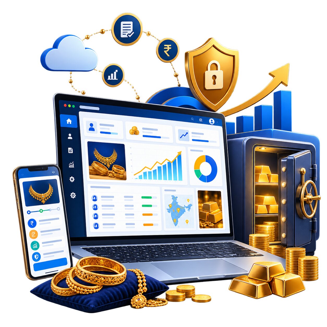 key points for gold loan software management india